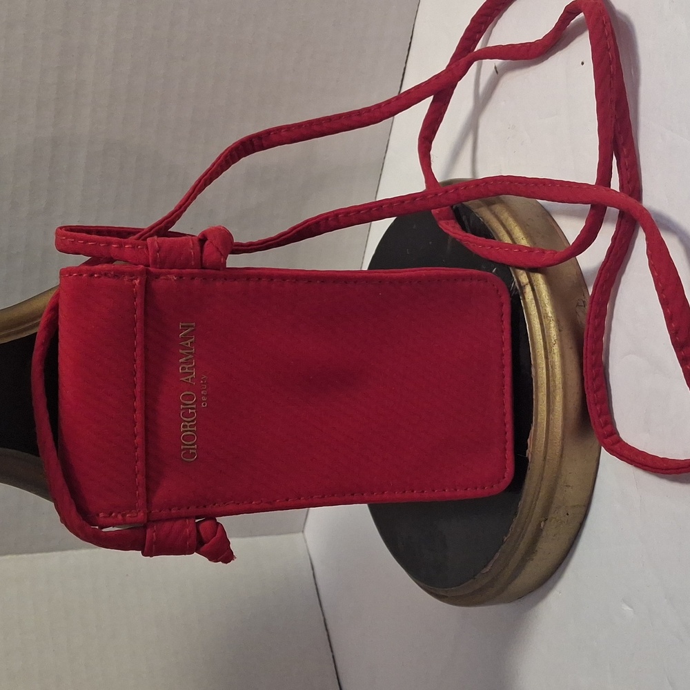 Giorgio Armani Red Crossbody Phone/card Case